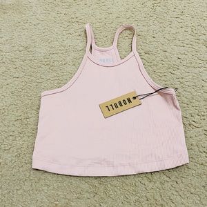 NOBULL Crop Ribbed Tank in Rose